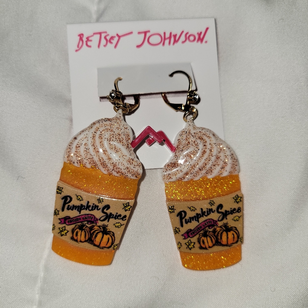 Betsey Johnson Pumpkin Spice Latte Earrings